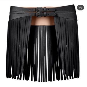 Brand New BCBGMAXAZRIA Black Fringe Belt